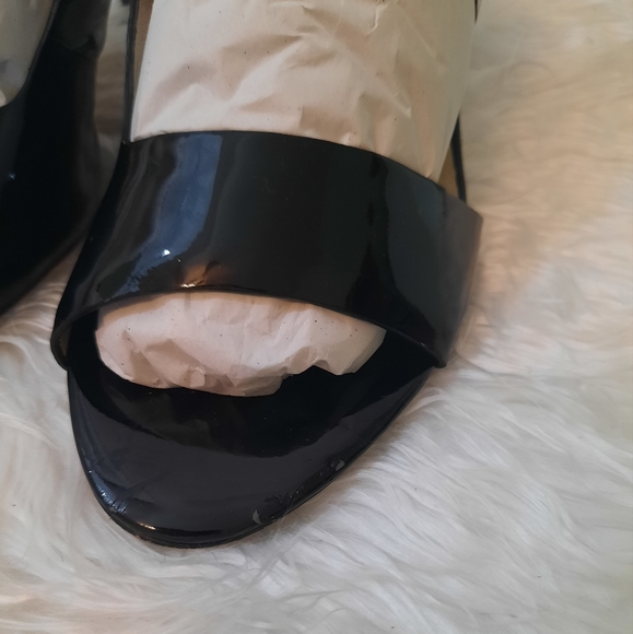 Michael Kors black patent leather slingback sandals sz 10M - Picture 8 of 9